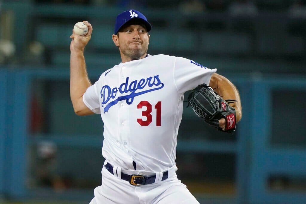 Max Scherzer pitched with the Dodgers in 2021.