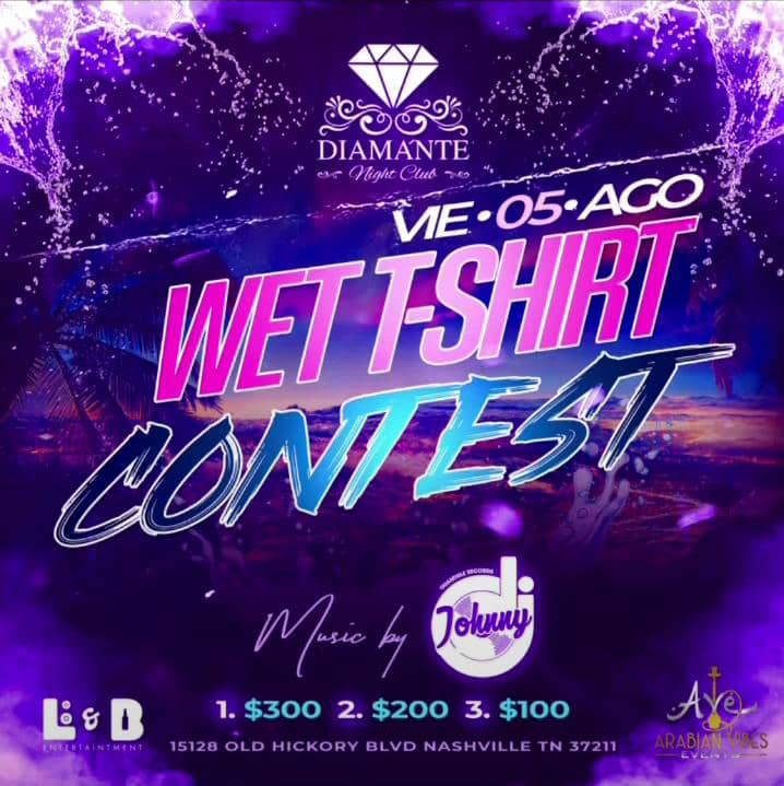 Mejores clubes latinos en Nashville - wwt t-shirt contest en Diamante nightclub