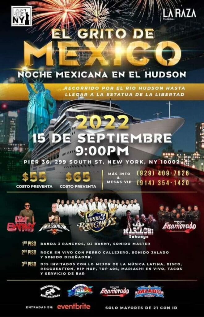 Día de la Independencia de México en Nueva York 2022 - Noche Mexicana en el Hudson