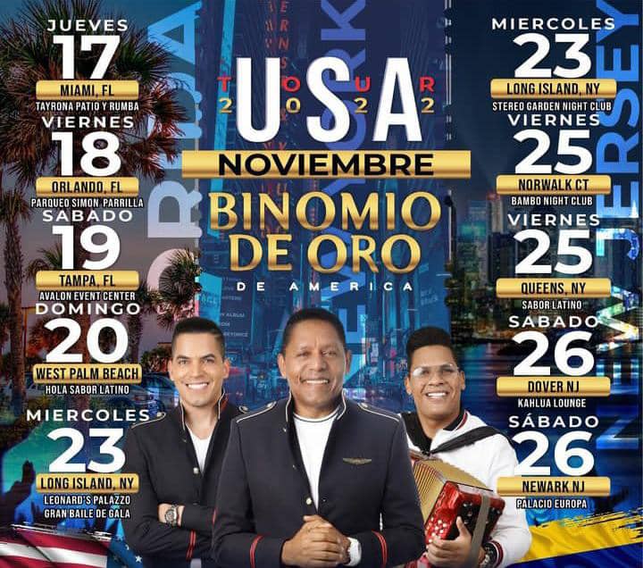 Eventos latinos de Acción de Gracias en New York 2022 - Binomio de Oro