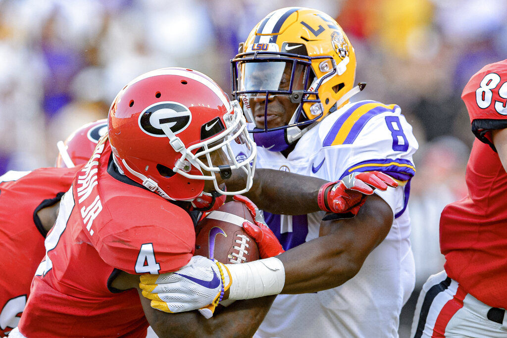 Predicciones pronóstico cuotas previa apuestas fútbol americano universitario NCAA LSU vs Georgia 3 de diciembre de 2022