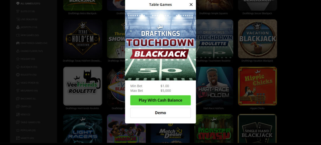 Sports Themed Casino Games at DraftKings 2023