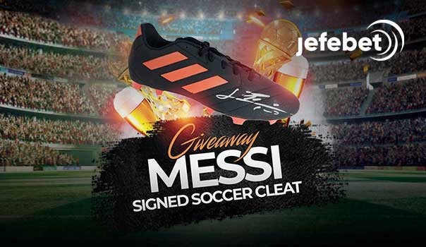 Giveaway Messi signed soccer cleat