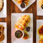 tacos placed on a table in a latin food new york restaurant