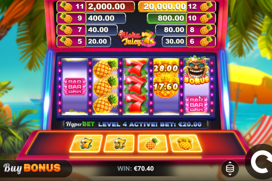 Aloha Juicy 7s screenshot of the base game