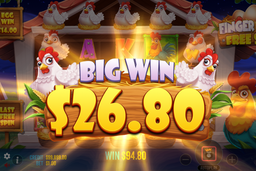 Finger Lick’n Free Spins big win screenshot
