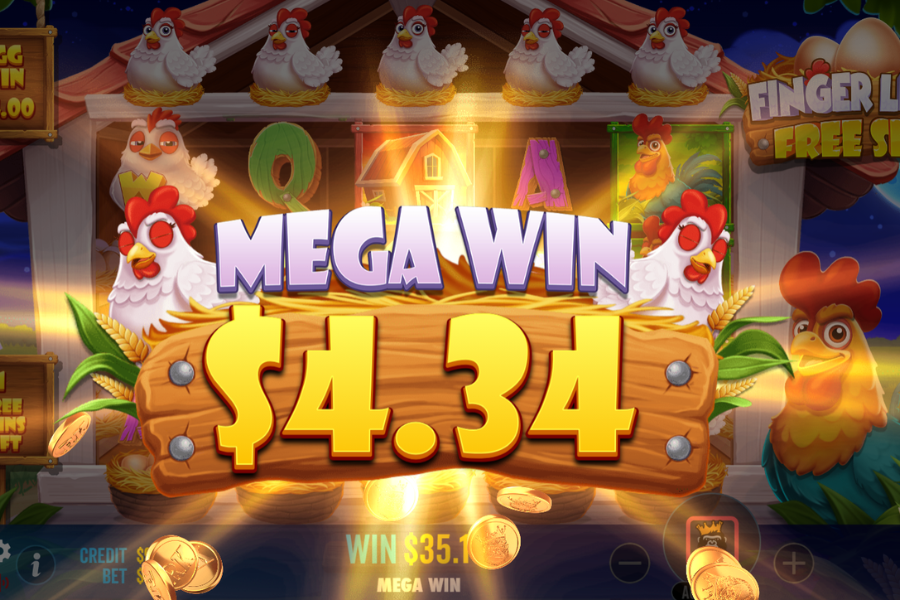 Finger Lick’n Free Spins mega win screenshot