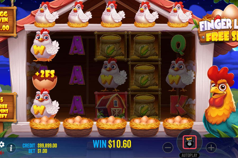 Finger Lick’n Free Spins wild hens screenshot