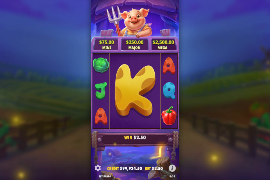 Pig Farm giant wheel free spin feature