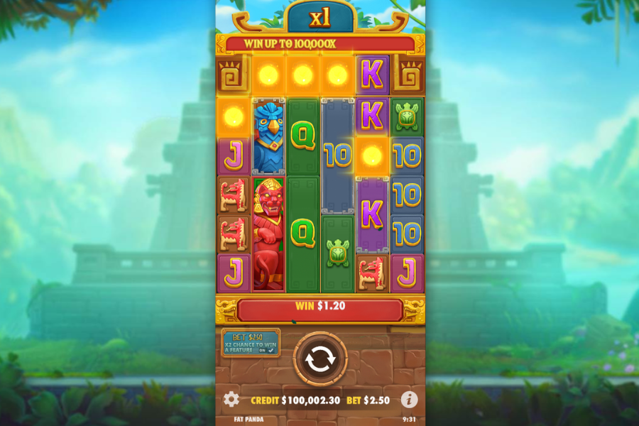 Fortune of Aztec tumble mechanic in action screenshot