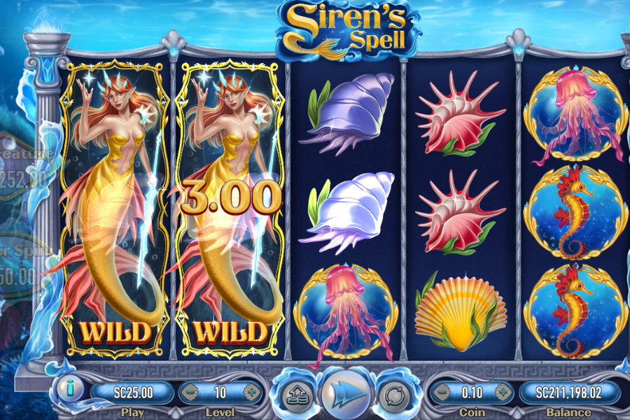 Sirens Spell wild symbol nudges screenshot