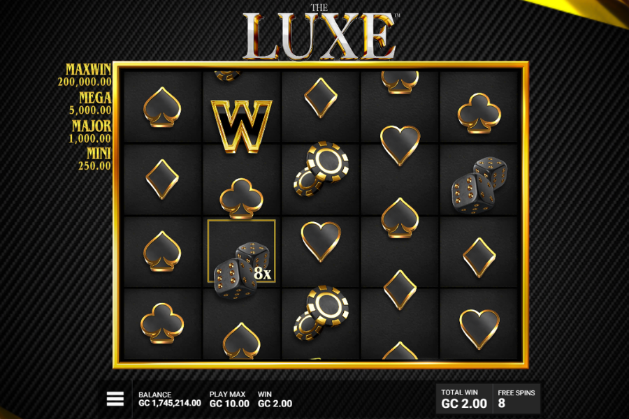 The Luxe free spins bonus round screenshot
