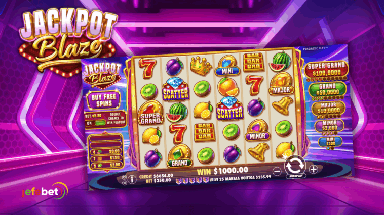 Jackpot Blaze — Retro Fire, Tumbling Wins, and Five Fiery Jackpots