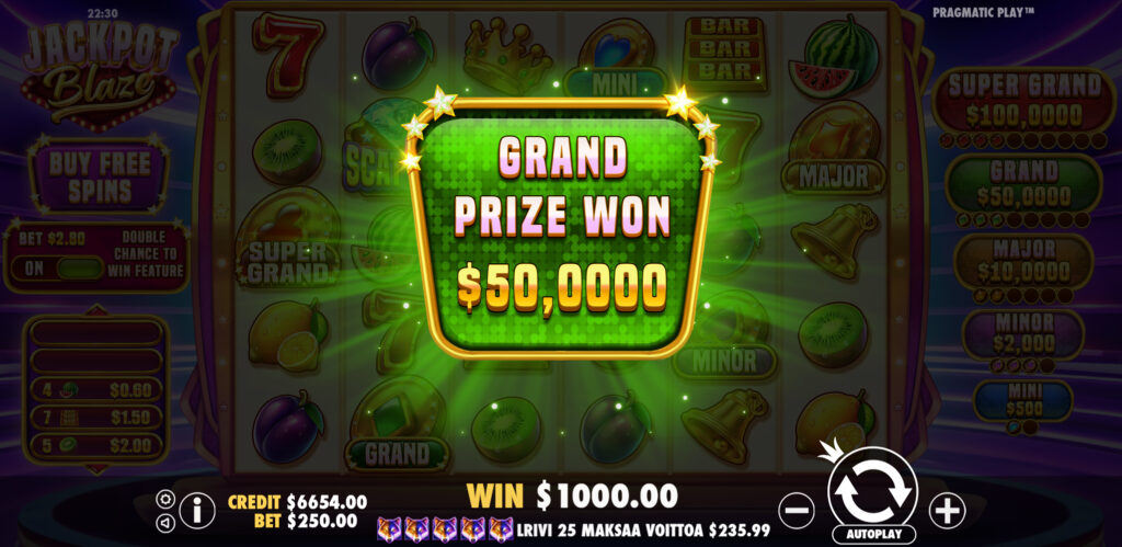Jackpot Blaze Screenshot of Grand Prize
