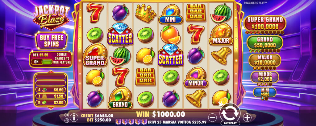 Jackpot Blaze Screenshot of Base Game