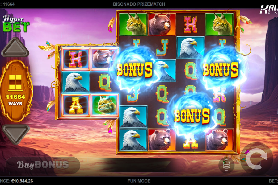 Bisonado PrizeMatch screenshot of bonus symbols