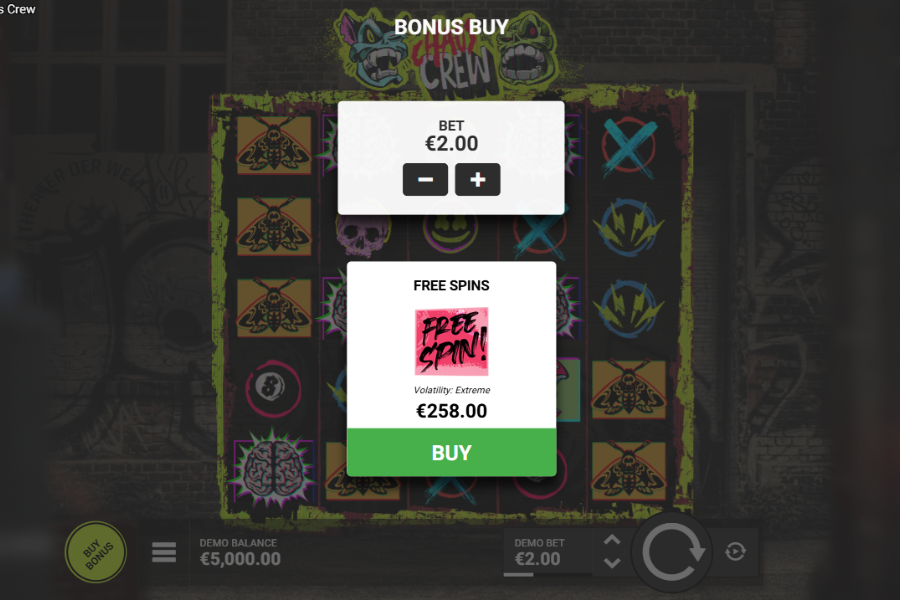 Chaos Crew 3 Screenshot of Bonus Buy Options