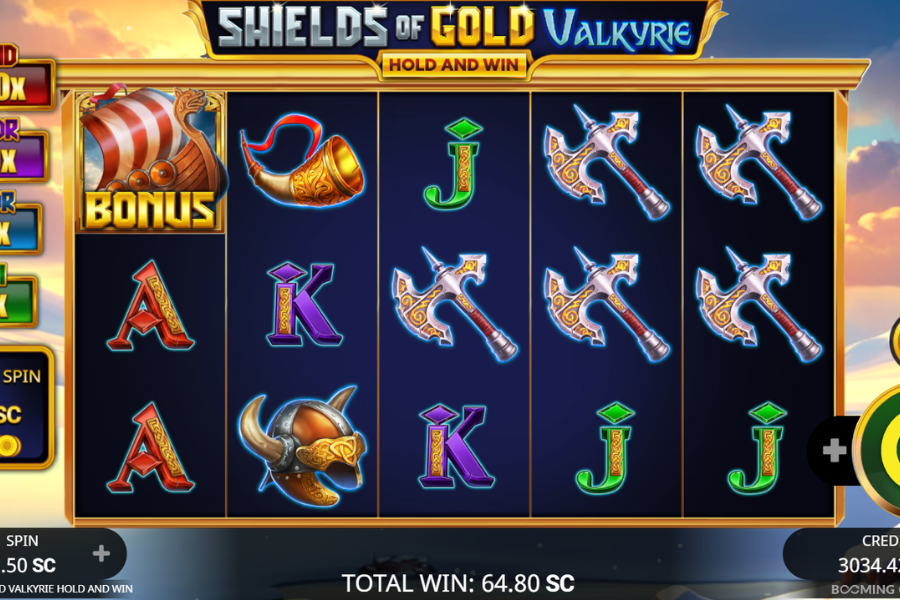 Shields of Gold Valkyrie Hold and Win Base game Screenshot