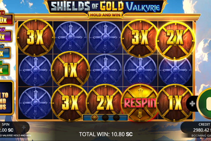 Shields of Gold Valkyrie Hold and Win Respin Feature