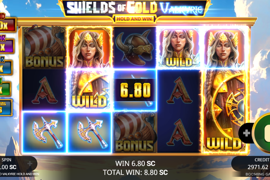 Shields of Gold Valkyrie Hold and Win Wilds Screenshot