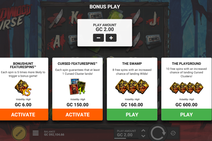 The Wildwood Curse Slot Screenshot of Bonus Buys